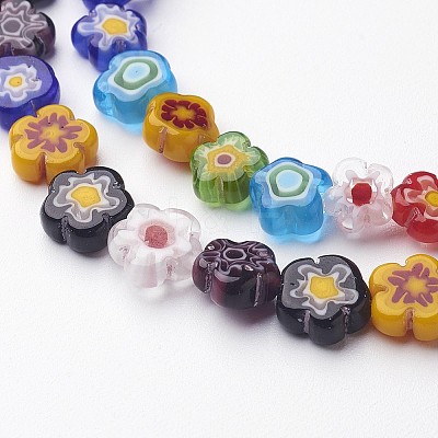 Handmade Millefiori Glass Bead Strands LAMP-J035-8mm-M-1
