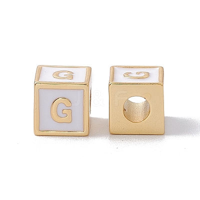 Rack Plating Brass Enamel Beads KK-B060-04G-04G-1