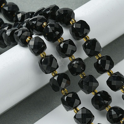 Natural Obsidian Beads Strands G-Q010-A23-01-1