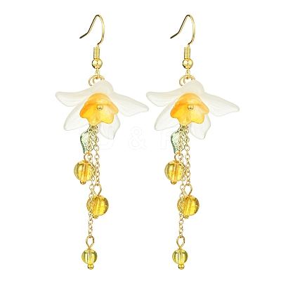 3 Pairs Acrylic & Brass Dangle Earrings for Women EJEW-TA00566-1