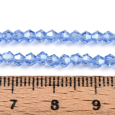 Transparent Electroplate Glass Beads Strands EGLA-A039-T2mm-A07-1