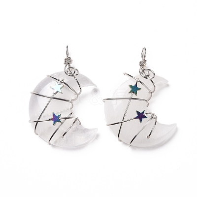 Natural Quartz Crystal Pendants X-G-B023-01P-08-1
