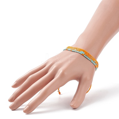 Adjustable Glass Bead Braided Bead Bracelets BJEW-JB08952-04-1