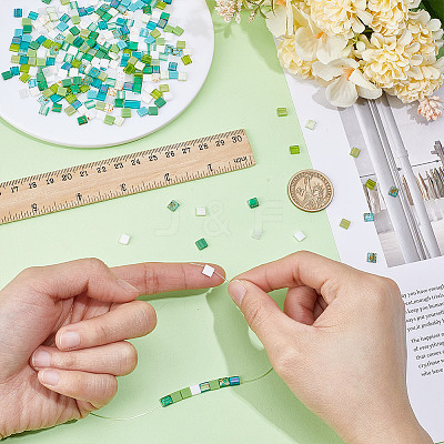 300Pcs 15 Colors 2-Hole Glass Seed Beads SEED-HY0001-35A-1
