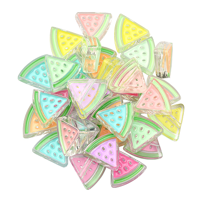 35Pcs 7 Colors Resin Enamel Beads RESI-CJ0002-15-1