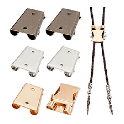6Pcs 3 Colors Zinc Alloy Bolo Tie Slider Clasps FIND-PH0023-92B-1