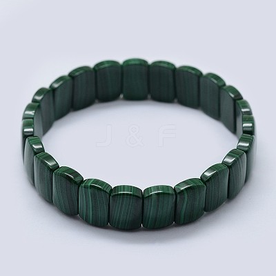 Natural Malachite Stretch Bracelets BJEW-F327-04-1