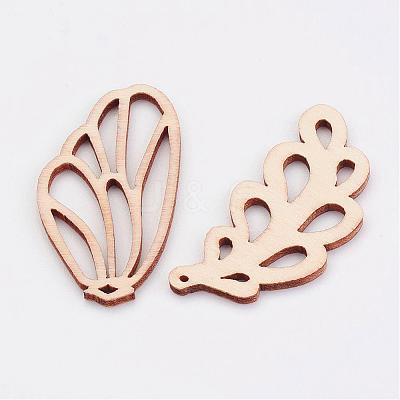 Undyed Wooden Pendants WOOD-K005-09-1