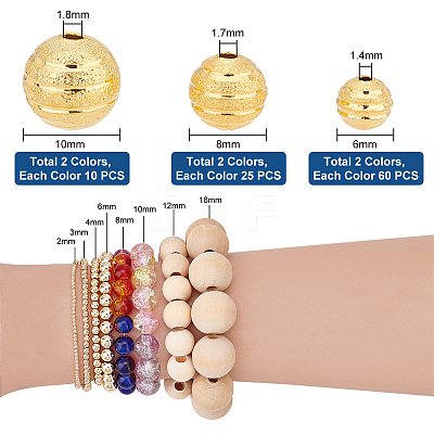 190pcs 6 Style Brass Beads KK-PH0005-51-1