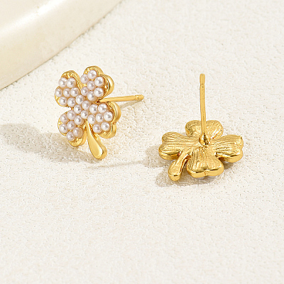 Elegant and Versatile Four-Leaf Clover Stud Earrings for Women CY8826-1