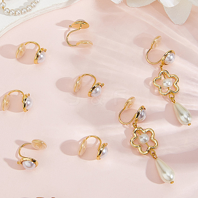 10Pcs Half Round Brass Ear Cuff Findings KK-BBC0022-47-1