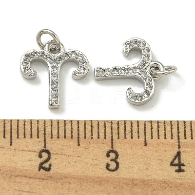 Rack Plating Brass Micro Pave Cubic Zirconia Pendants KK-K386-02G-P-1