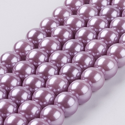 Eco-Friendly Dyed Glass Pearl Round Beads Strands HY-A002-8mm-RB056-1