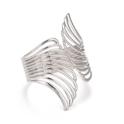 Alloy Hollow Wing Wrap Cuff Bangle BJEW-K223-07P-1