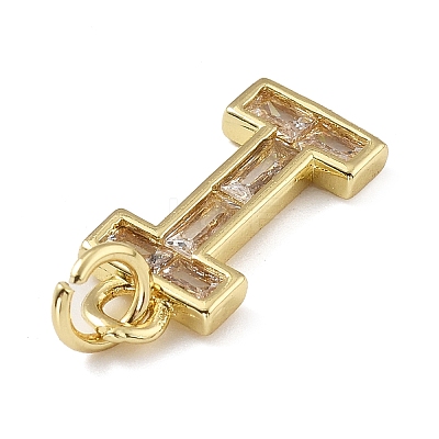 Brass Micro Pave Cubic Zirconia Pendants KK-V014-01G-09-1