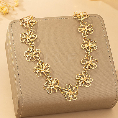 Alloy Hollow Flower Link Chain Belts for Women WG57BD8-01-1
