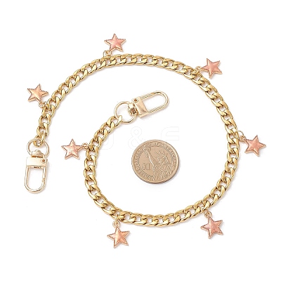 2Pcs 2 Styles Alloy Enamel Star Flower Charm 304 Stainless Steel Bag Decorative Chains FIND-JF00173-1