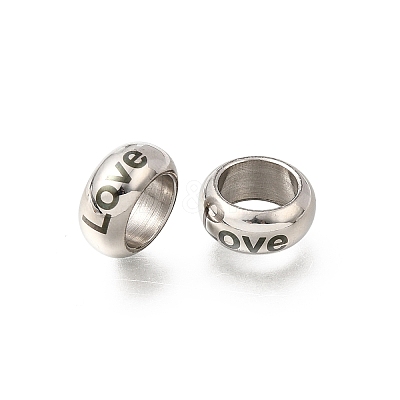 304 Stainless Steel Large Hole Beads STAS-H263-01P-04-1