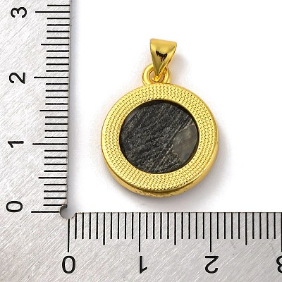 Natural Black Lip Shell Carved Moth Pendants KK-D537-04G-03-1