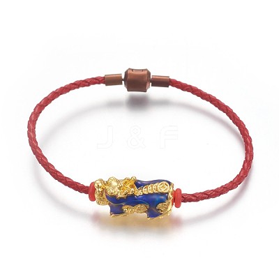 Braided Genuine Cowhide Cord Bracelets BJEW-F360-A01-1