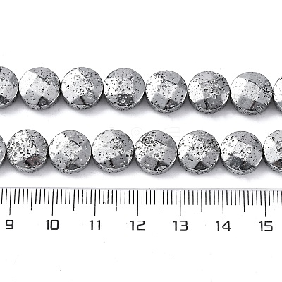 Electroplated Natural Lava Rock Beads Strands G-A256-F01-01B-1