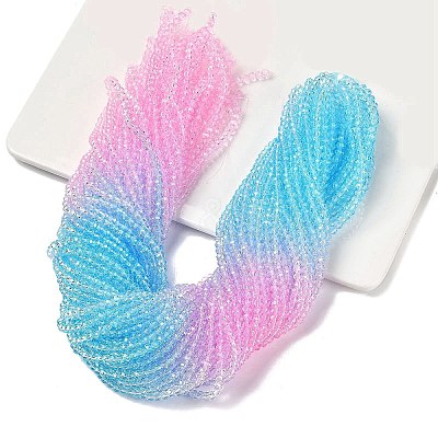 Transparent Painted Glass Beads Strands X1-DGLA-A034-T4mm-A22-1