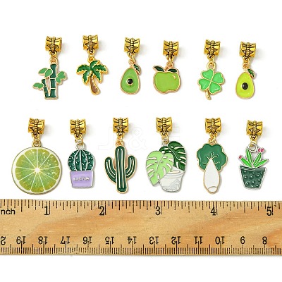 Plants Theme Alloy Enamel Pendants PALLOY-FS00008-1