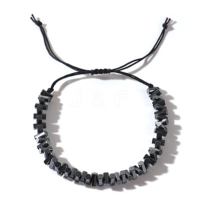 Synthetic Non-magnetic Hematite Beads Braided Bead Bracelets for Men YR7189-1