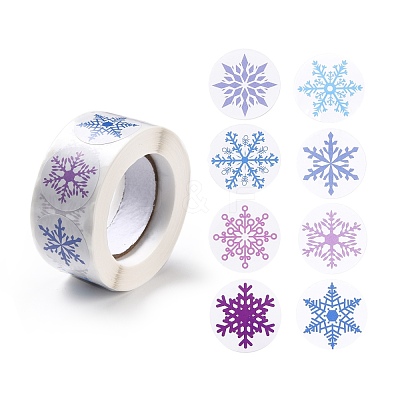 Christmas Themed Flat Round Roll Stickers DIY-B045-04A-1