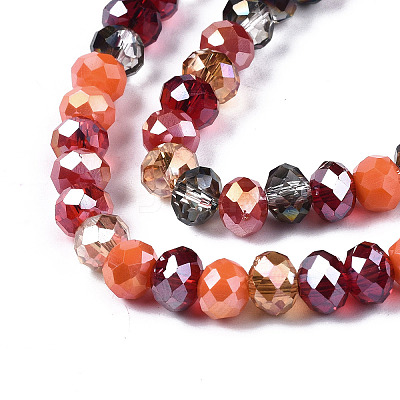 Electroplate Glass Beads Strands X-EGLA-N002-12F-1