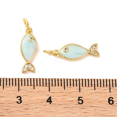 Rack Plating Brass Micro Pave Cubic Zirconia Pendants KK-H486-14G-01-1
