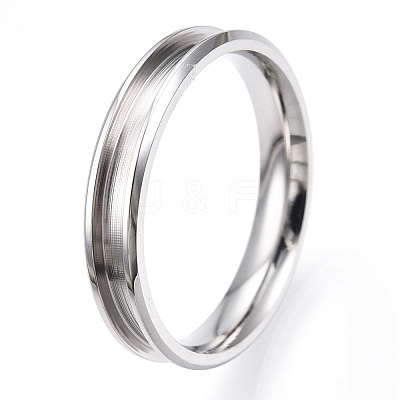 201 Stainless Steel Grooved Finger Ring for Men Women STAS-WH0039-08I-P-1