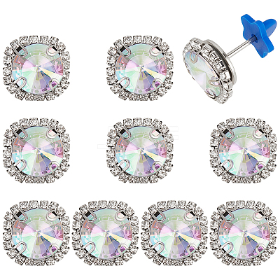 10Pcs Alloy Glass Rhinestone Brooches AJEW-PH01688-1