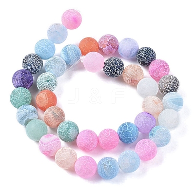 Natural Weathered Agate Beads Strands G-L534-10-10mm-1