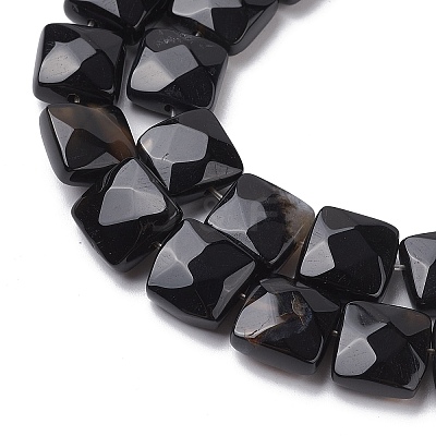 Dyed & Heated Natural Black Agate Beads Strands G-K359-B13-01-1