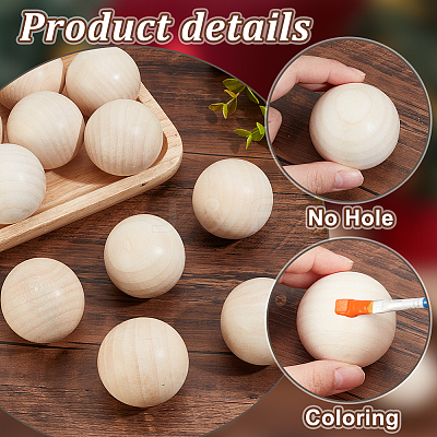 20Pcs Natural Wooden Round Ball WOOD-PH0002-93-1