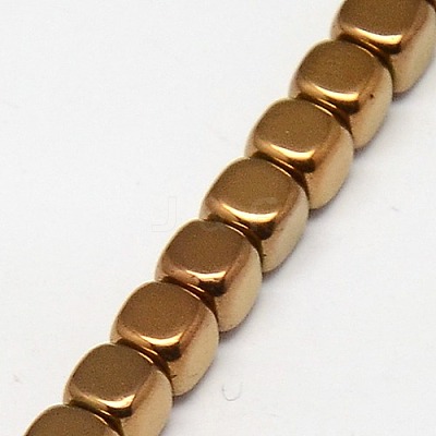 Electroplate Non-magnetic Synthetic Hematite Beads Strands G-J172-3x3mm-05-1