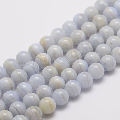 Natural Blue Lace Agate Bead Strands G-K153-B02-6mm-AB-1