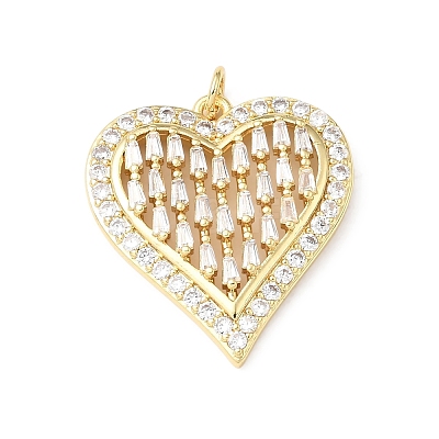 Valentine's Day Brass Micro Pave Clear Cubic Zirconia Pendants KK-E799-01E-G-1