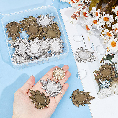 DIY Blank Leaf  Pendant Making Kit DIY-GO0001-74-1