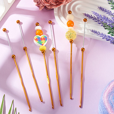 4Pcs DIY Alloy Beadable Crochet Hooks AJEW-TA0003-50C-1