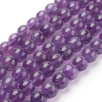 Natural Amethyst Beads Strands G-G099-8mm-2-1