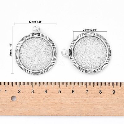 Tibetan Style Alloy Pendant Cabochon Settings X-TIBEP-N003-71AS-1