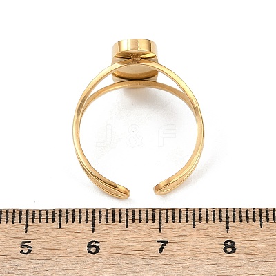 Real 18K Gold Plated 304 Stainless Steel Cuff Ring Components STAS-A191-12D-G-1