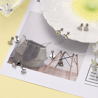 Tarnish Resistant 201 Stainless Steel Barbell Cartilage Earrings EJEW-R147-36-1