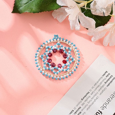 Seed Beads Beaded Pendants PALLOY-MZ00386-02-1