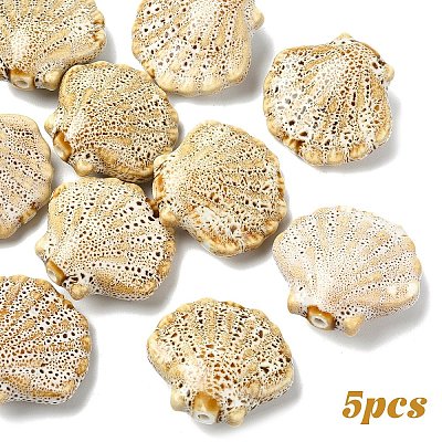 5Pcs Handmade Porcelain Beads PORC-YW0001-25J-1