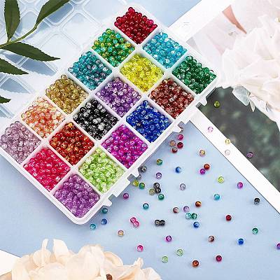 DIY Baking Paint Crackle Glass Beads Stretch Bracelet Making Kits DIY-PH0004-54C-1