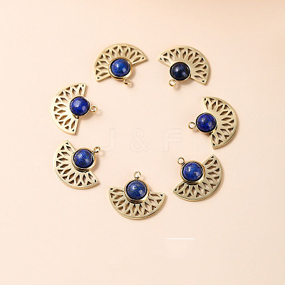 Bohemia Style Natural Lapis Lazuli Pendants BOHO-PW0001-060C-02-1