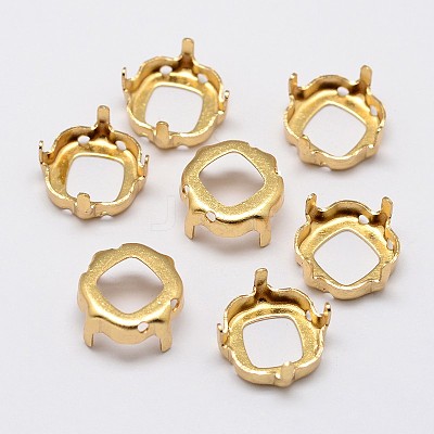 Square Brass Rhinestone Claw Settings KK-M166-03-12x12-1
